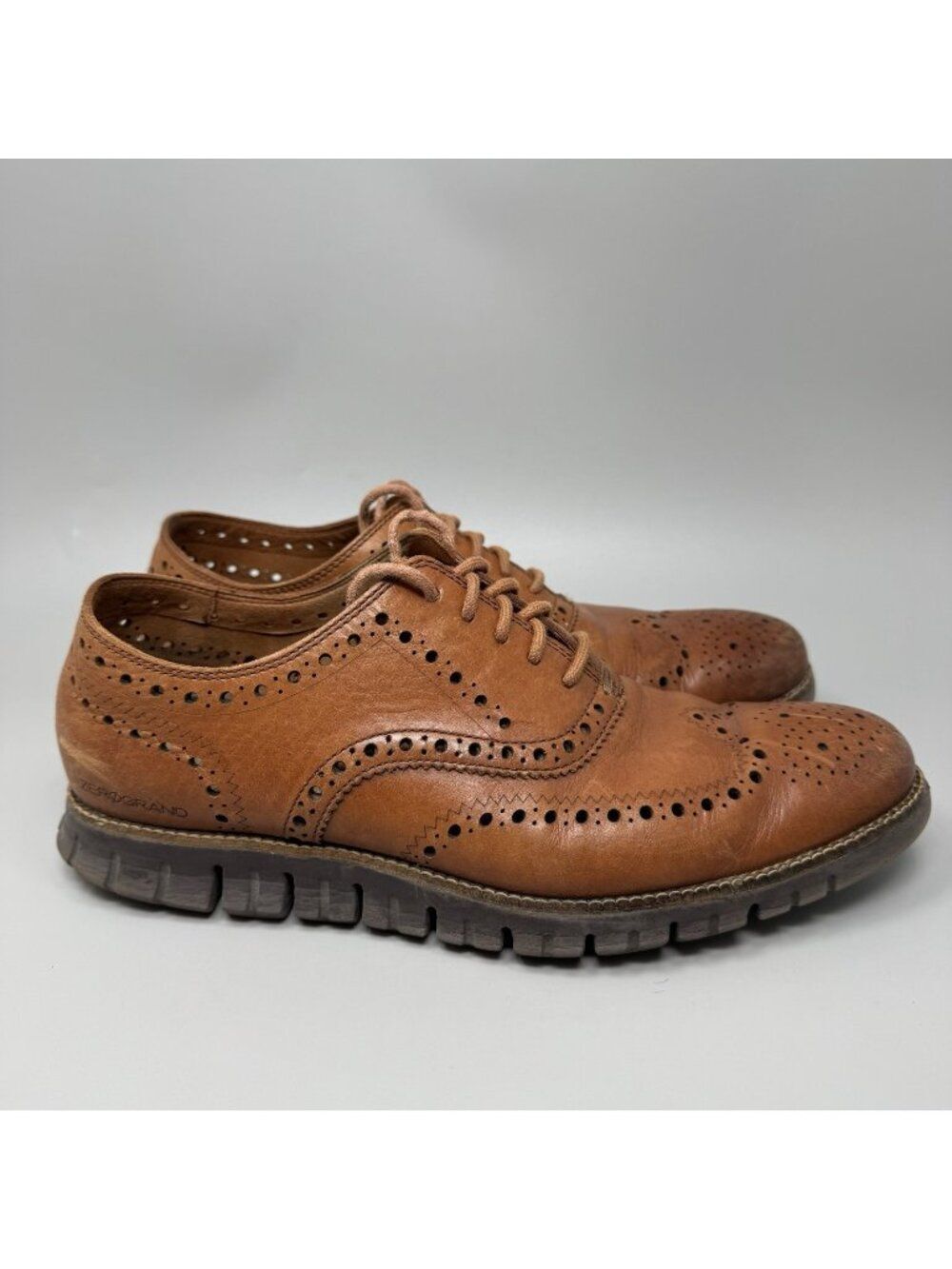 Cole Haan Zerogrand C22395 Men’s Brown Tan Java Wingtip Oxford Shoes US 10.5M